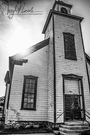 front of church bw watermarked